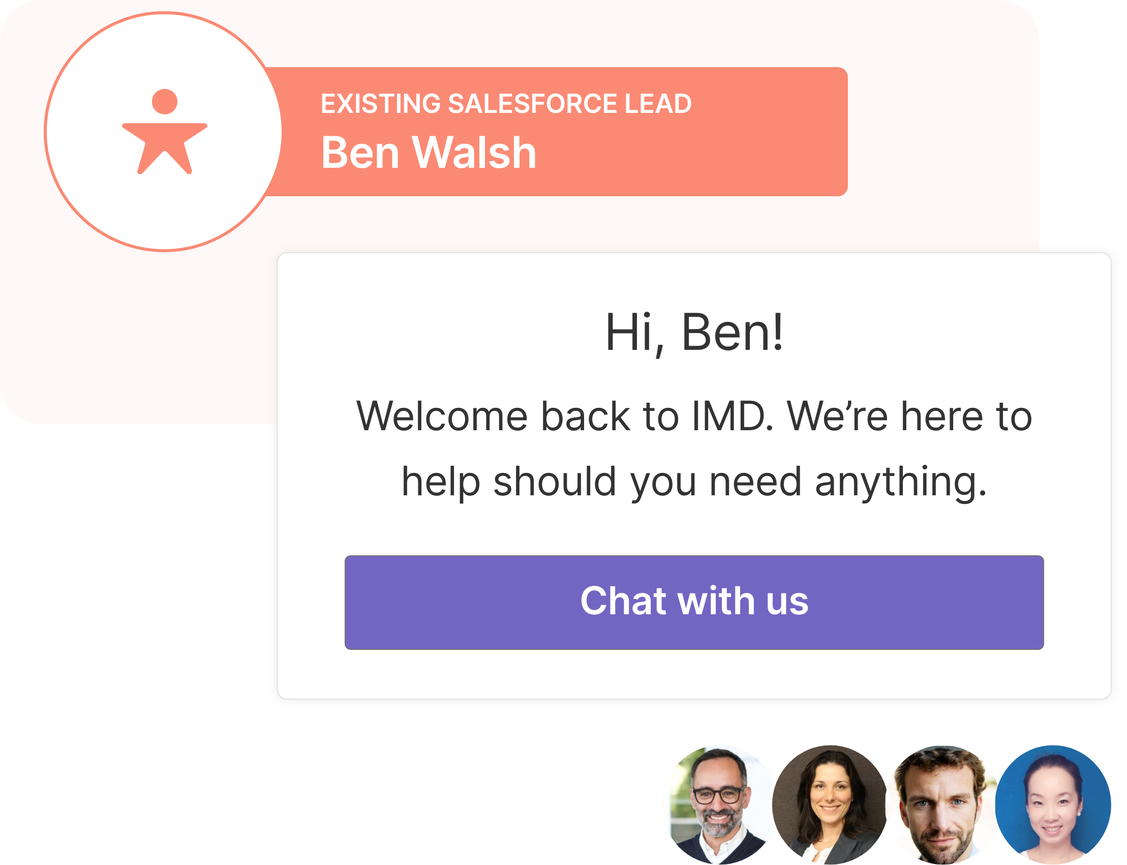 IMD automatically invites known Salesforce leads and contacts to meet with their sales team