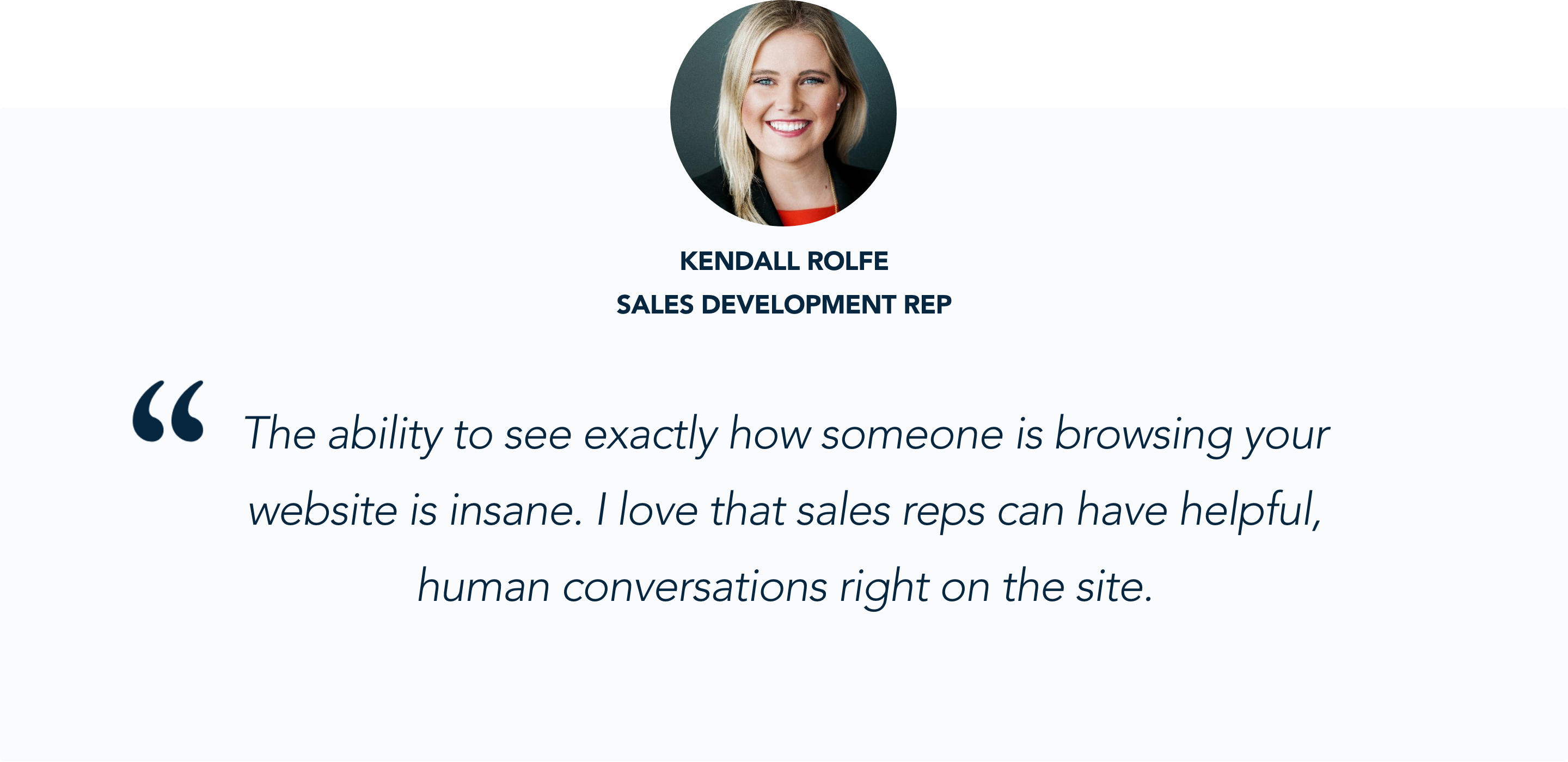 Salesforce SDRs Kendall Rolfe says why she's excited about Qualified's conversational marketing app